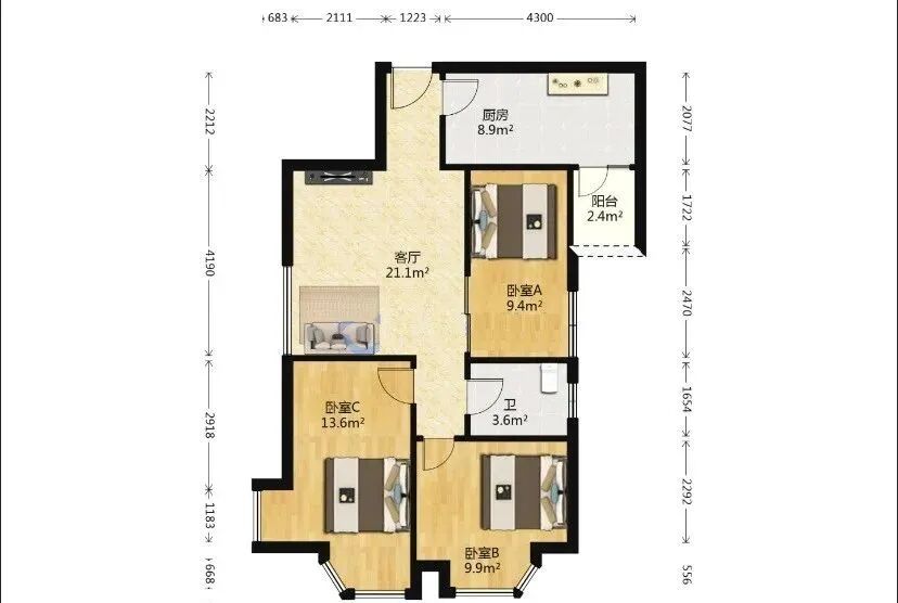 天河北二手房出售，芳草园，92平，售798万！