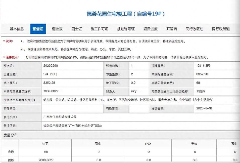 城投珠江天河壹品19#栋获批预售证，建面约86-124㎡三至五房