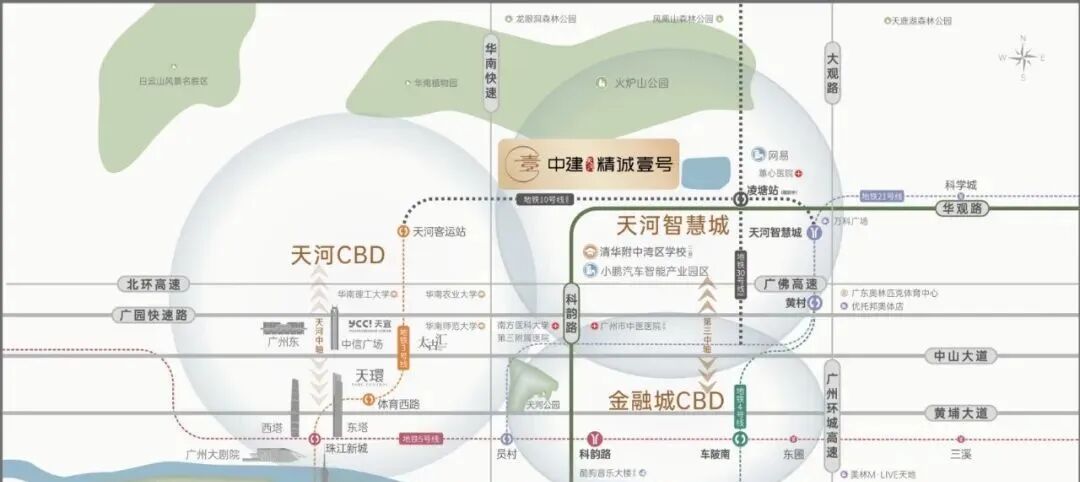 总价450万起，中建天河精诚壹号周边配套怎么样？
