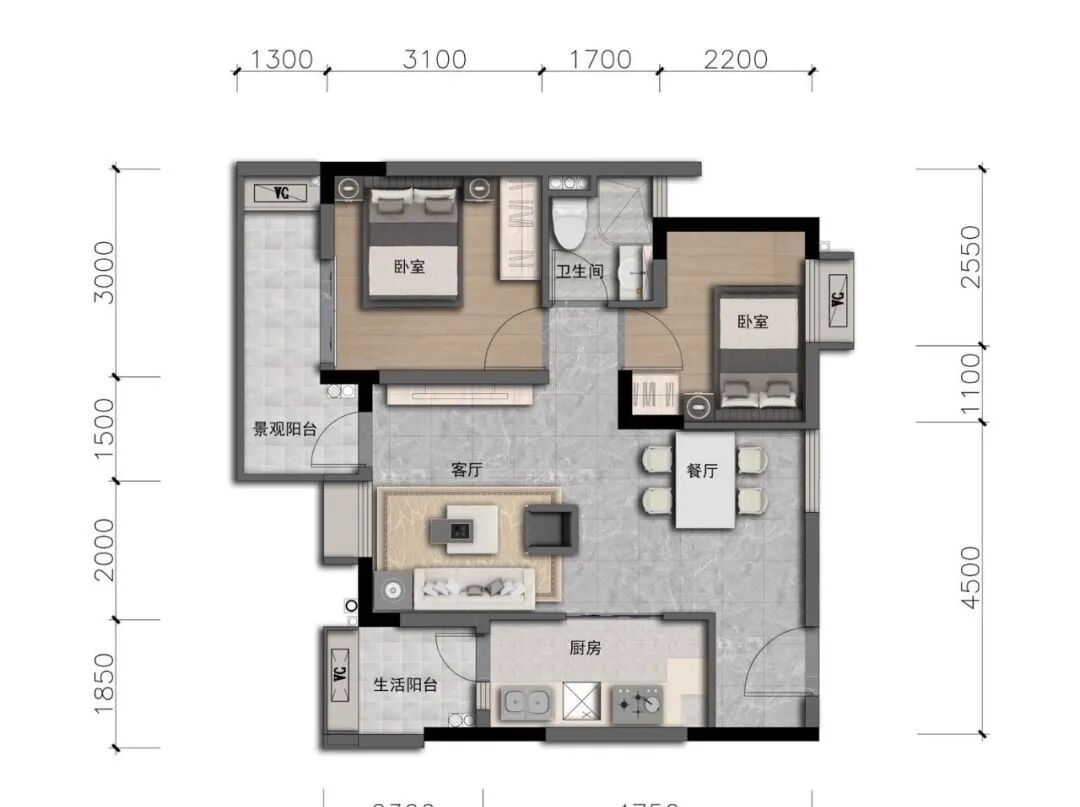 白云新城益乐邻里53㎡~108㎡，单价2字头！