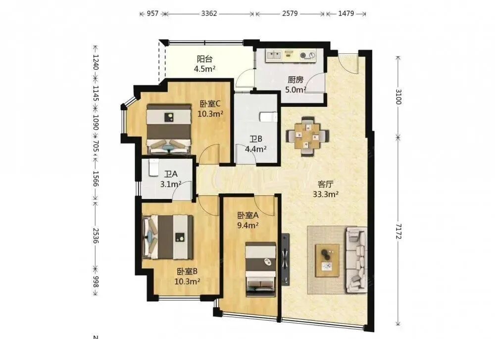 天河北二手房【天誉花园】112平，总价628万！