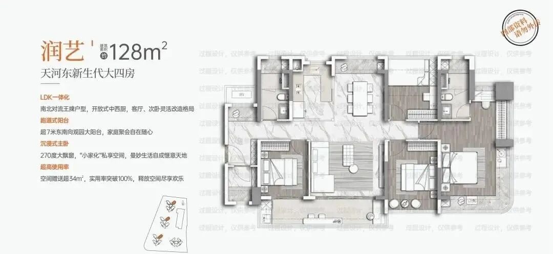 单价6万起？华润置地天河润府80-128m²三四房!