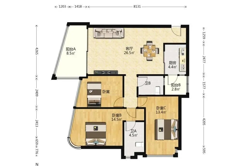天河北二手房【中怡城市花园】109平，总价1000多万！