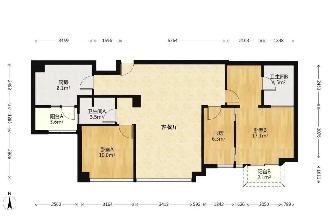 天河北二手房【天河新作】127平，总价1020万！