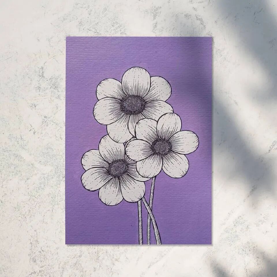 彩色背景针管笔花卉 红喵画生活 微信公众号文章阅读 Wemp