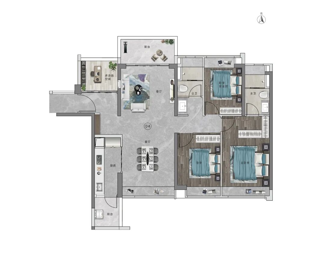 125㎡ 3+1房2厅2卫