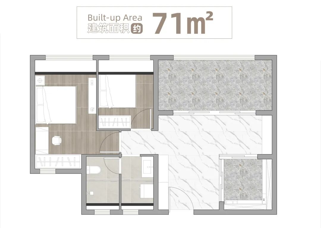 荔湾新盘中海浣花里户型图曝光，71㎡~108㎡