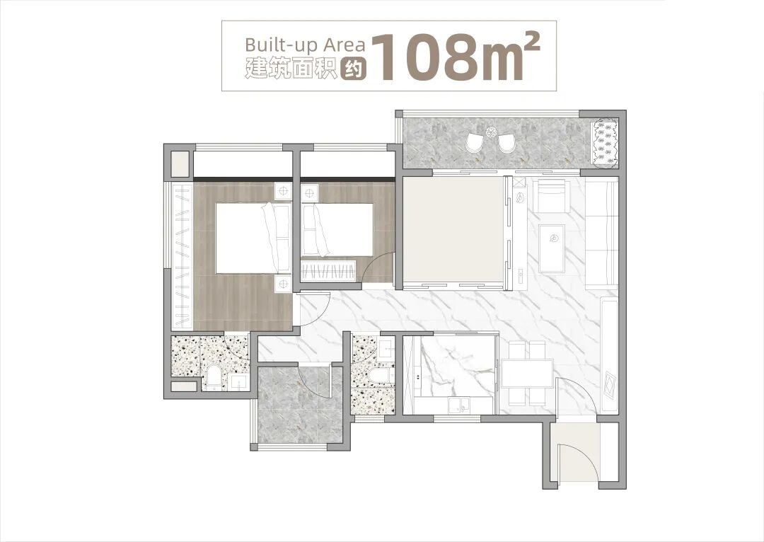 荔湾新盘中海浣花里户型图曝光，71㎡~108㎡