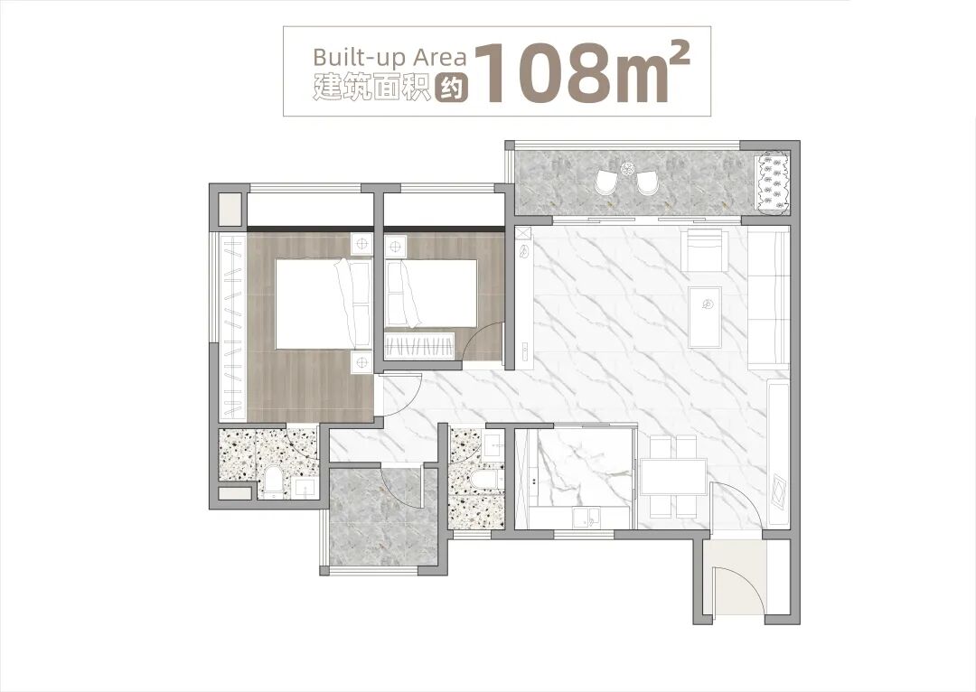荔湾新盘中海浣花里户型图曝光，71㎡~108㎡