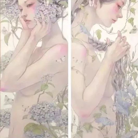 日本美女画家的绝美人体，难道春天来了！