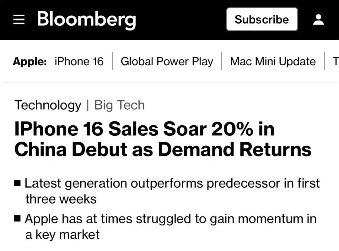 不可能！iPhone 16 在华销量飙升 20%，Pro 系列暴涨 44%