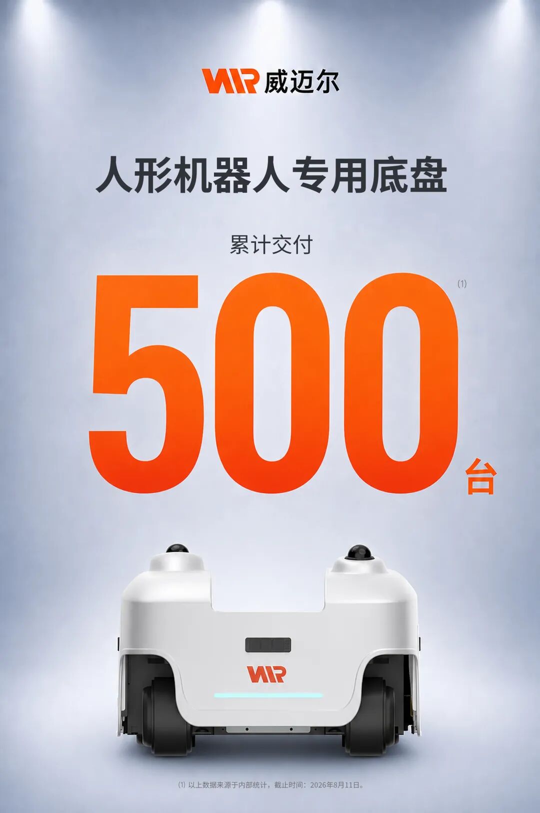 人形机器人底盘突破500台