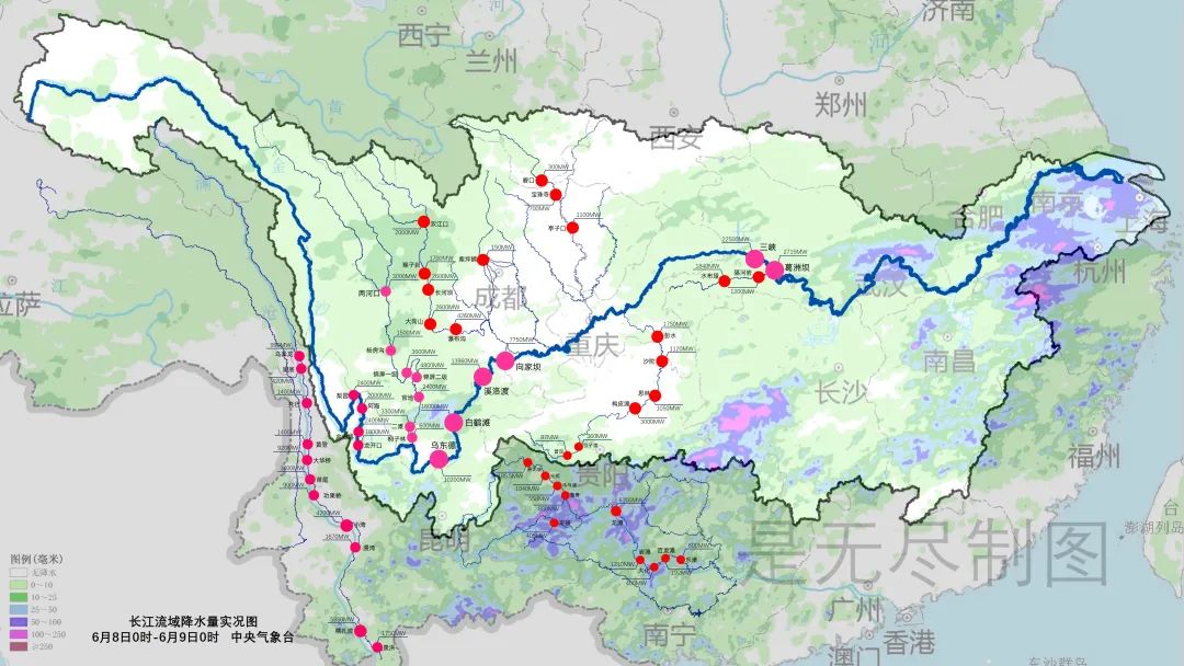 2025年06月09日扬州天气,长江流域降雨实况记录（2025.06.09）