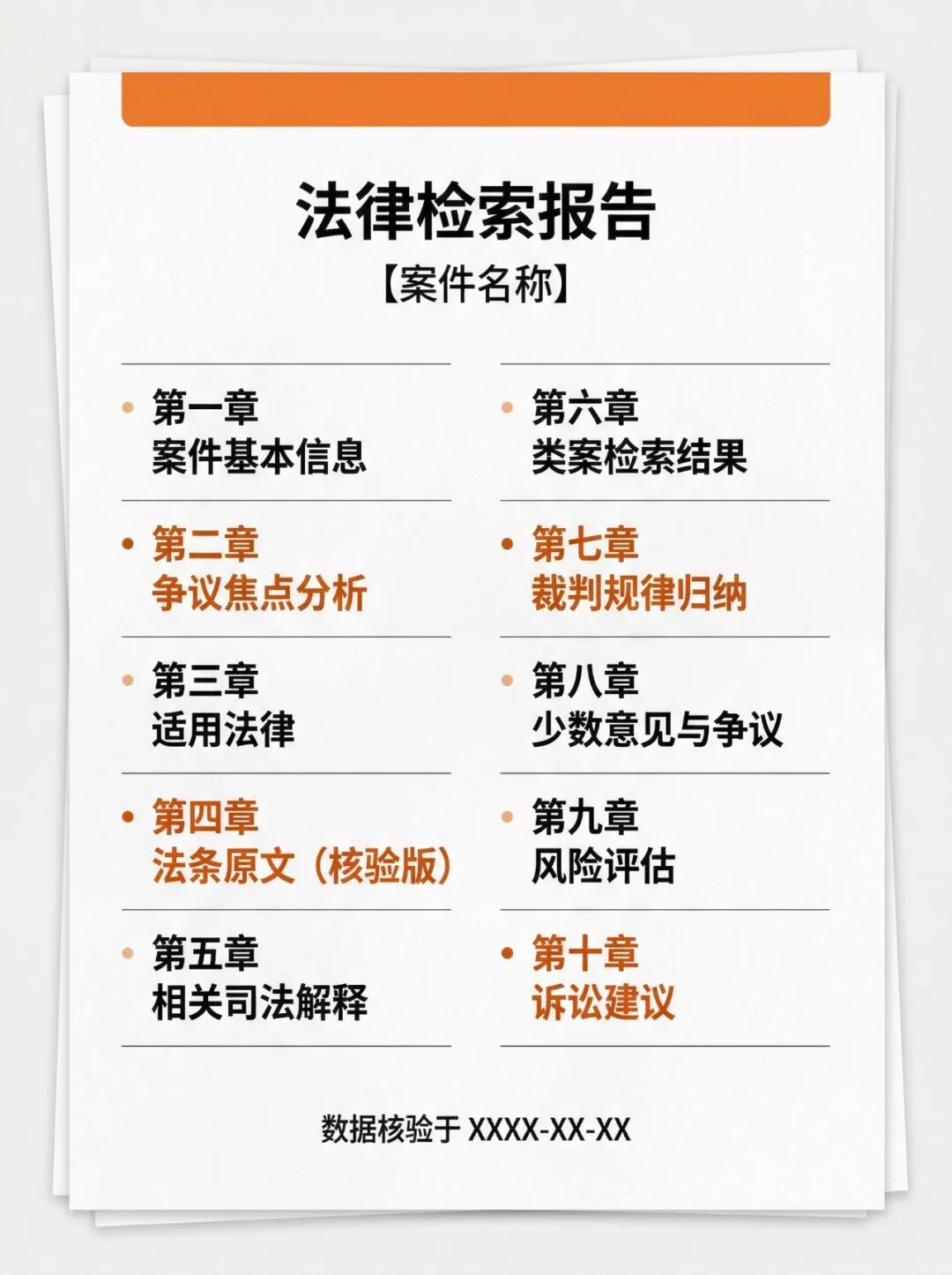 法律检索报告十章模板