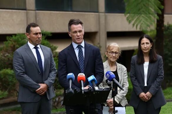 Premier Chris Minns and Recovery Minister Janelle Saffin announce that Multicultural NSW chief executive Joseph La Posta (left) and NSW Jewish Board of Deputies chief executive Michele Goldman (right) will be the joint coordinators-general for the Bondi response.
