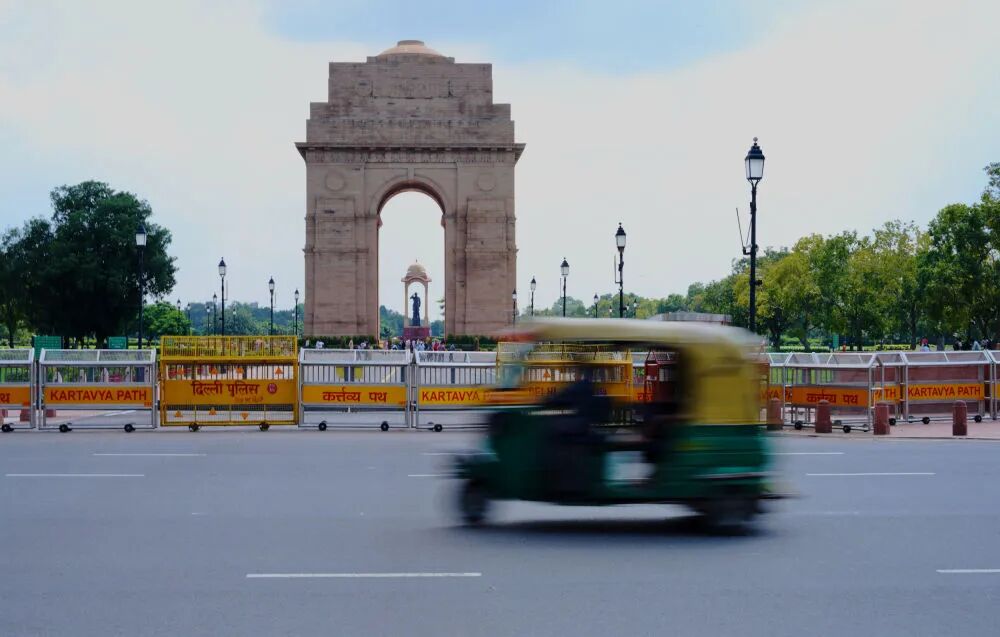 这是2025年8月20日在印度首都新德里拍摄的德里门。新华社记者伍岳摄