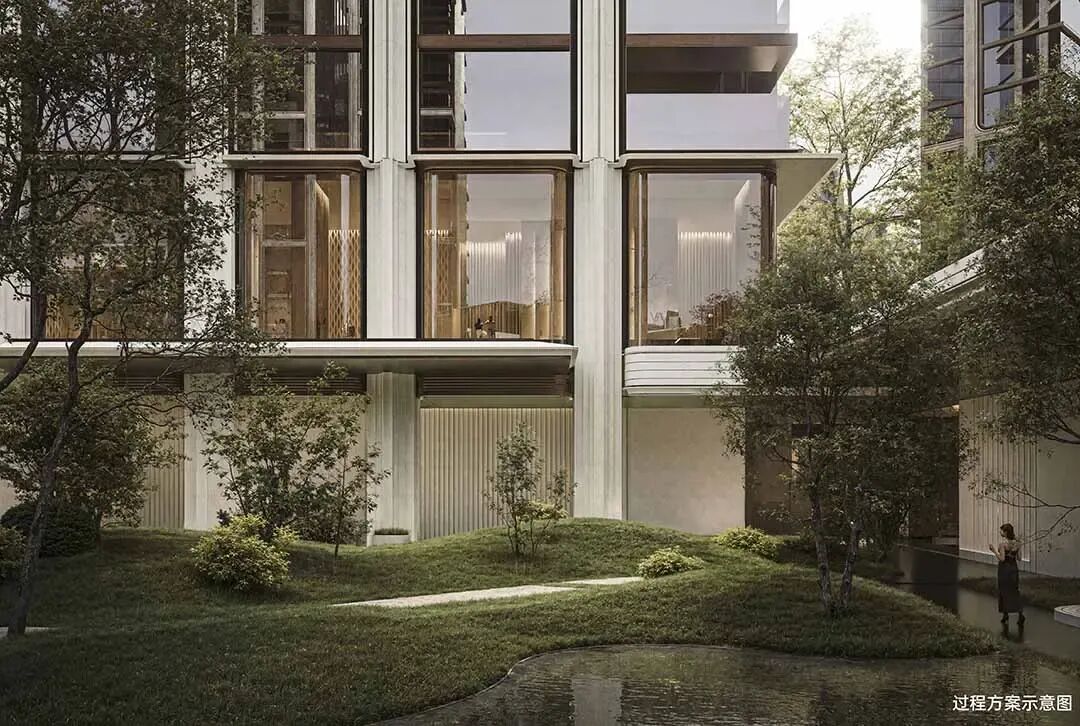项目效果图：风帆造型建筑群