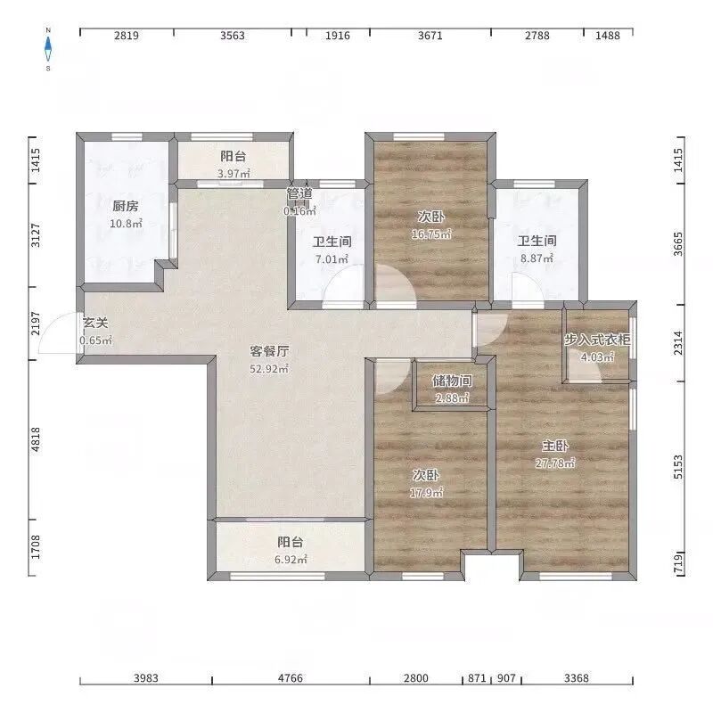 凯迪庐湾三房户型图