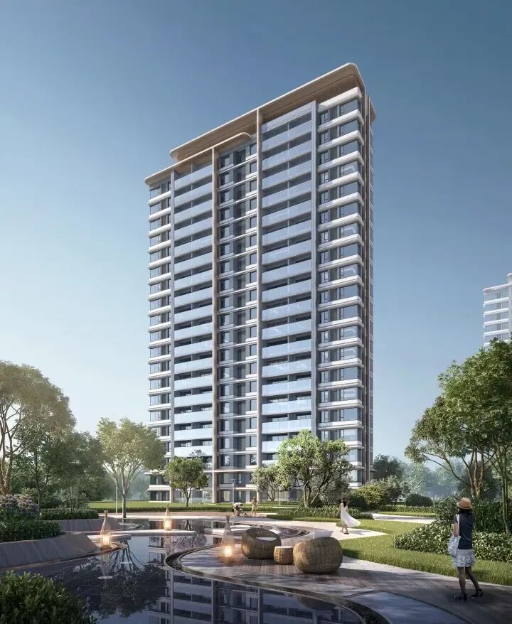 项目效果图：现代简约的建筑立面