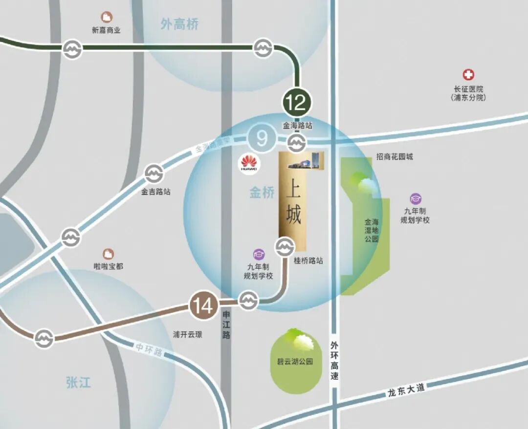 浦发上城区位示意图