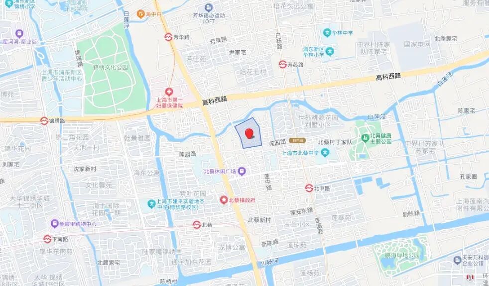 浦发莲园位置示意图