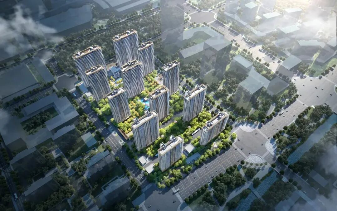 项目效果图：社区会所及景观示意
