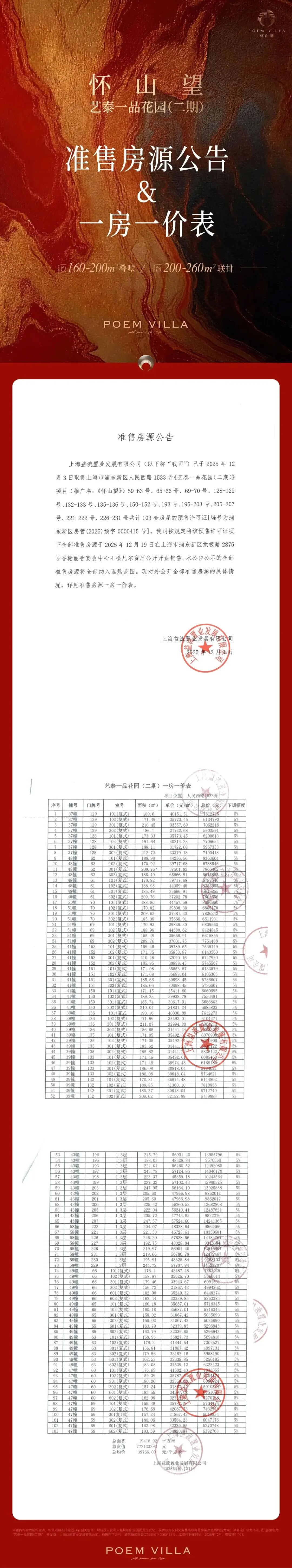 怀山望一房一价表