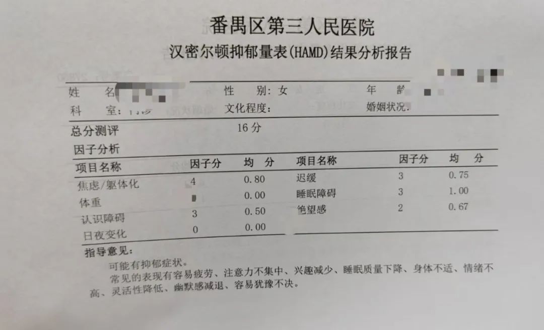 抑郁症检查结果图片图片