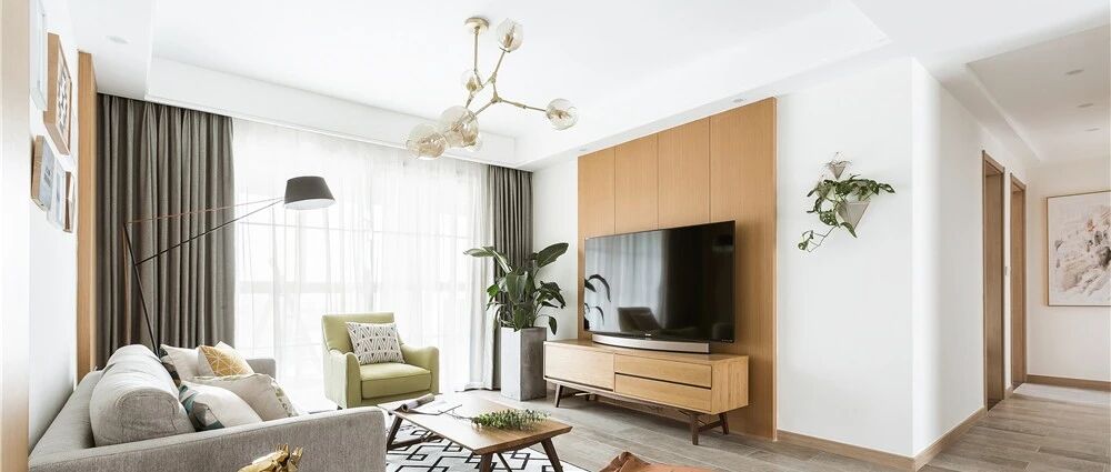 130m²「北欧+原木」风，甜而不腻、迂回动线的小三居，美翻了！