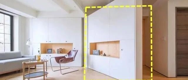 隔断墙见多了，头次见能180°旋转任意移动，还多出一面墙来储物