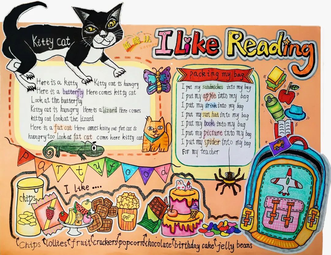 新启翔图书英语绘本阅读暑期活动:"我爱阅读"第三届小学生英语手抄报