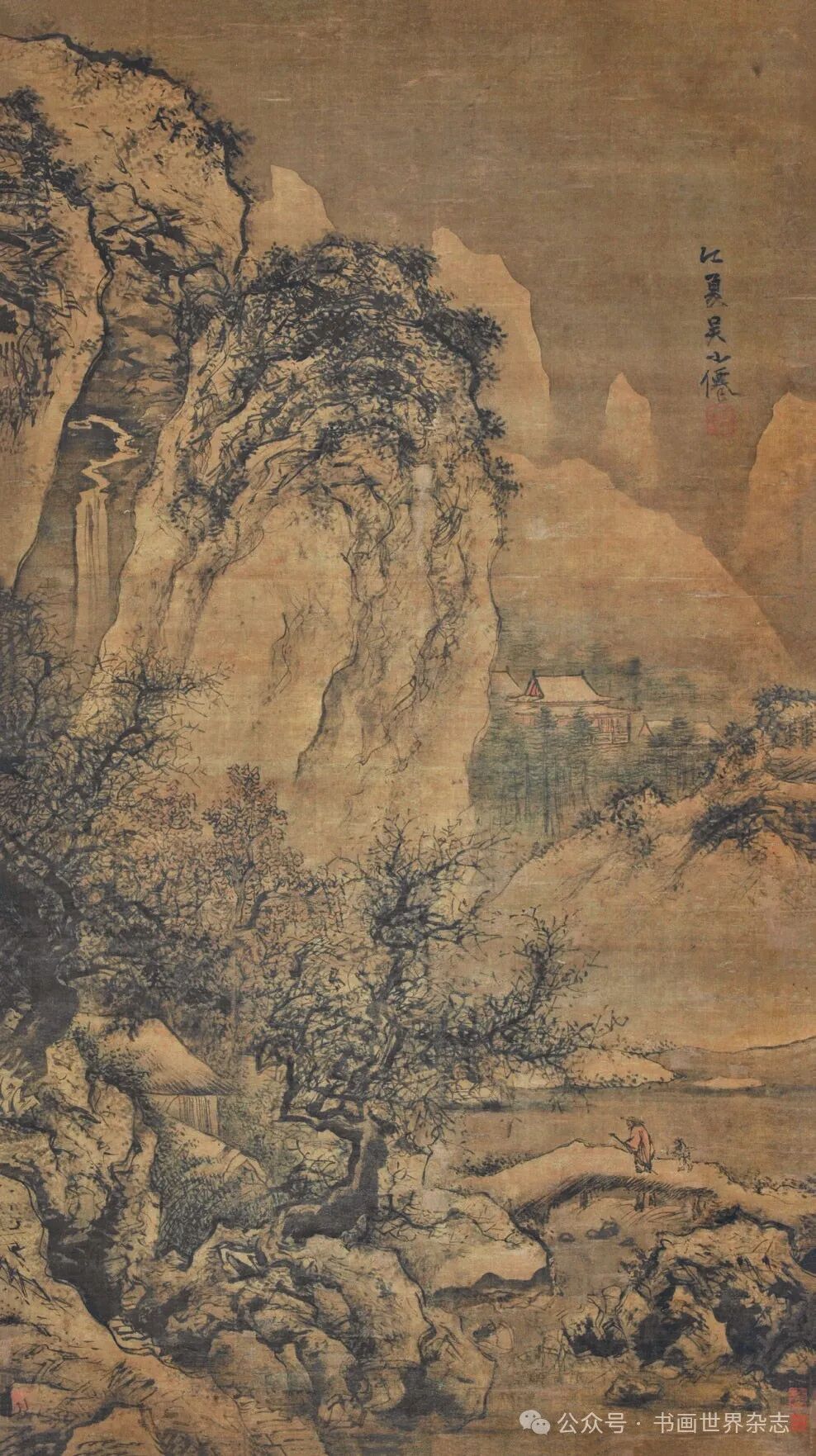 作品款署:"江夏吴小仙."钤《吴伟》白文方印.