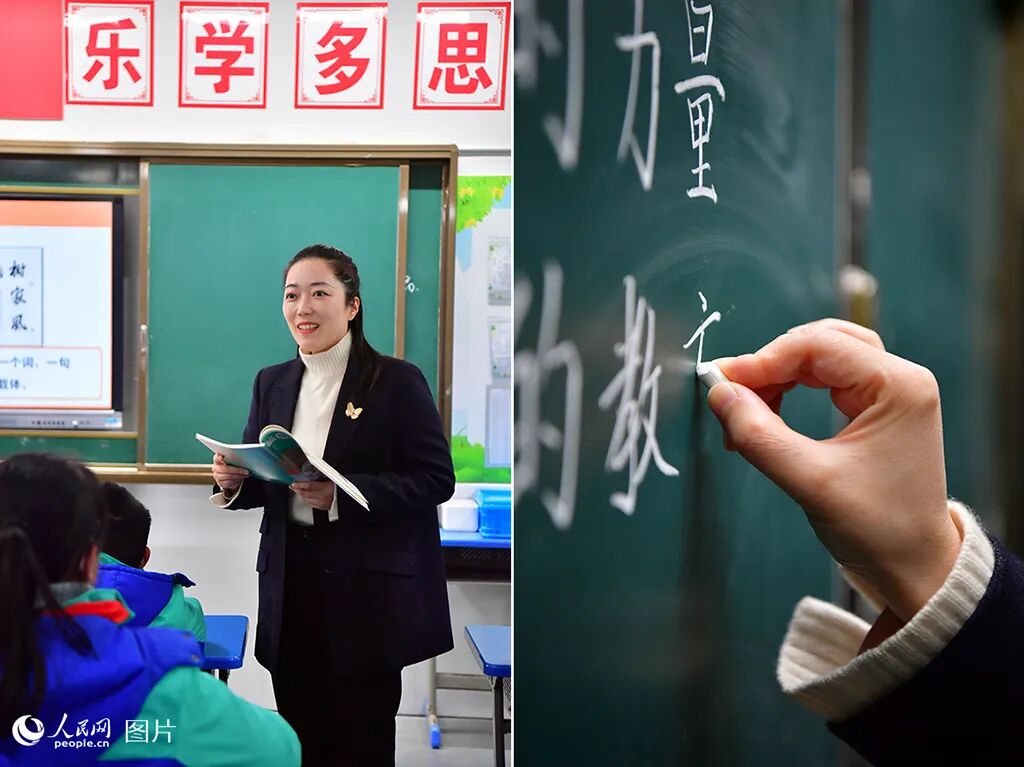 李娟娟正在为学生们上道德法治课。人民网记者 时雨摄