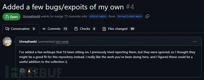 外部贡献者通过Pull Request #4添加新漏洞研究（来源：LevelBlue）