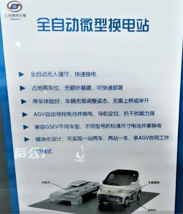 五菱在海南大會的所展示的芯片和換電的圖4