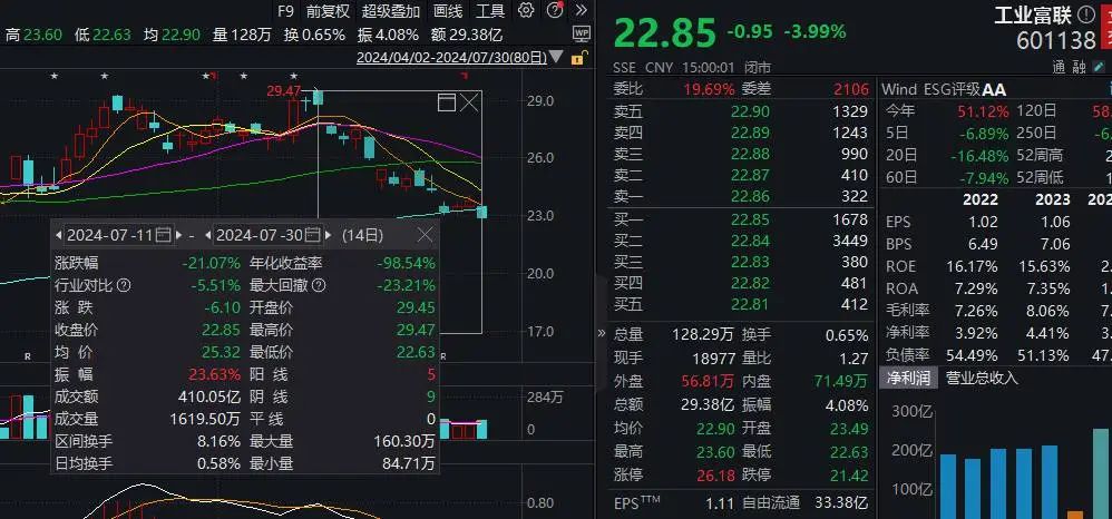 2024年09月20日 工业富联股票