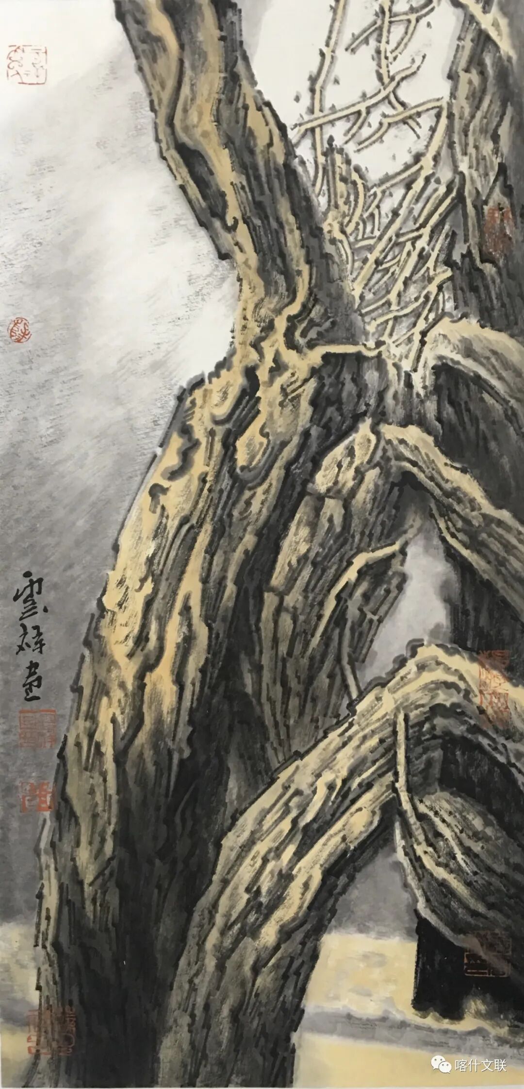 《卖奶茶的夫妇》《舞  者》《远山祥云》《故城斜阳》《枯木逢春》