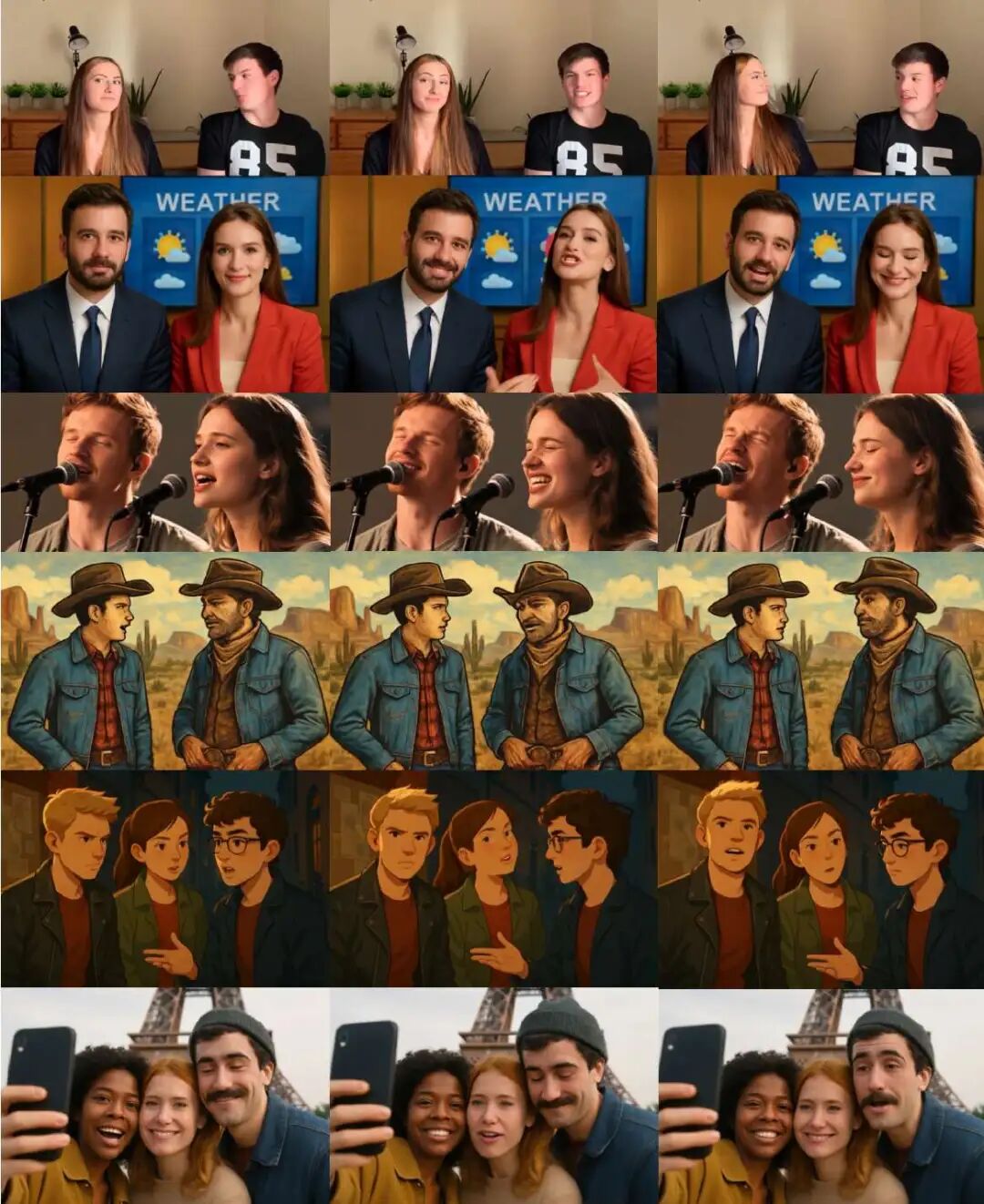 图 7: 更多由AnyTalker生成的视频结果