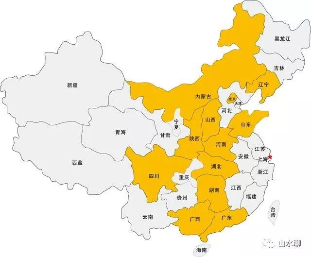中国34个省份面积排名