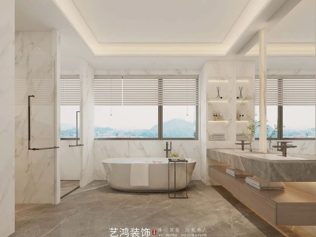 艺鸿案例丨新天半山1200㎡别墅全案落地，三代同堂的理想生活(图34)