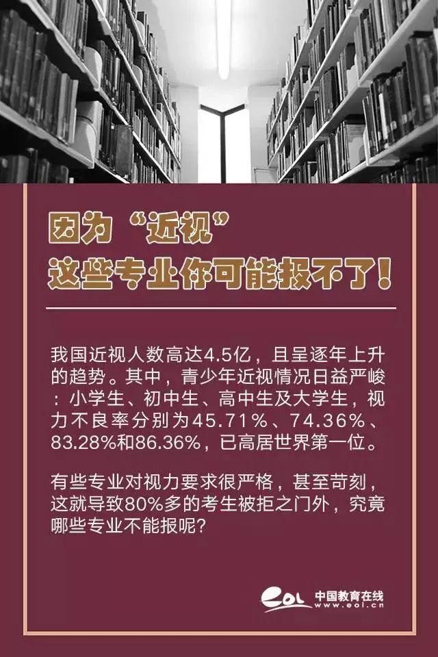 近视毕业生将限报这些大学专业