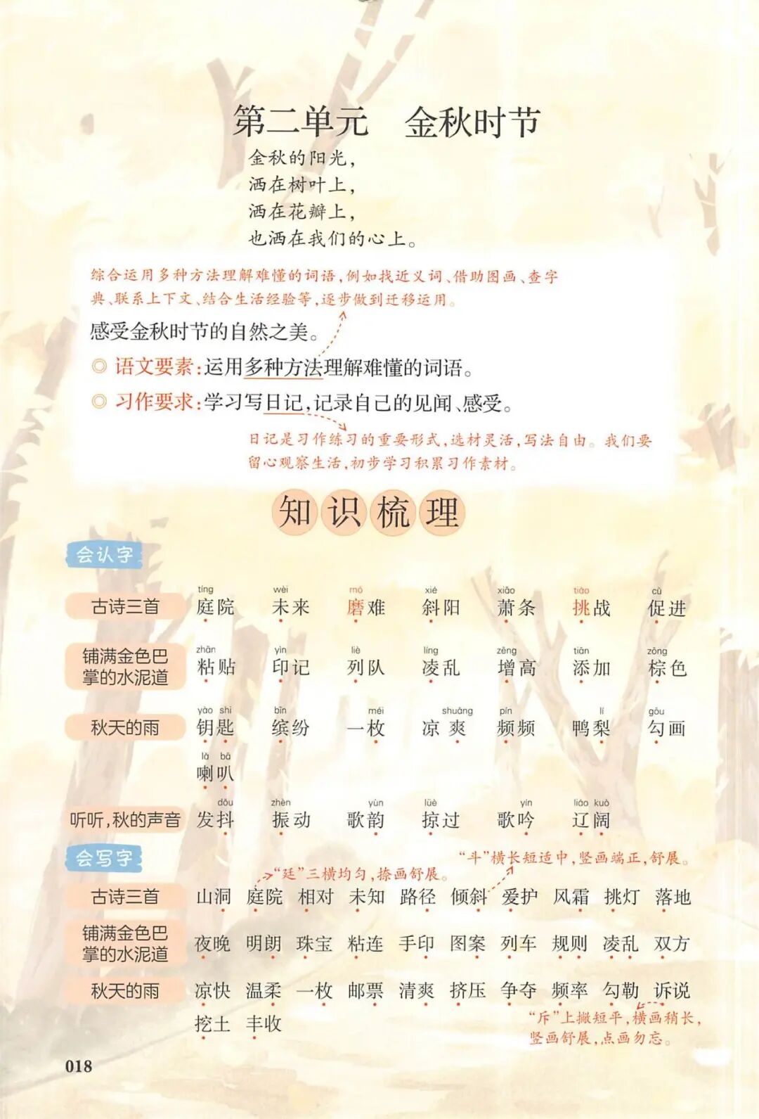 2025年三年级上册语文《第二单元预习笔记》（共23页），电子版可下载打印