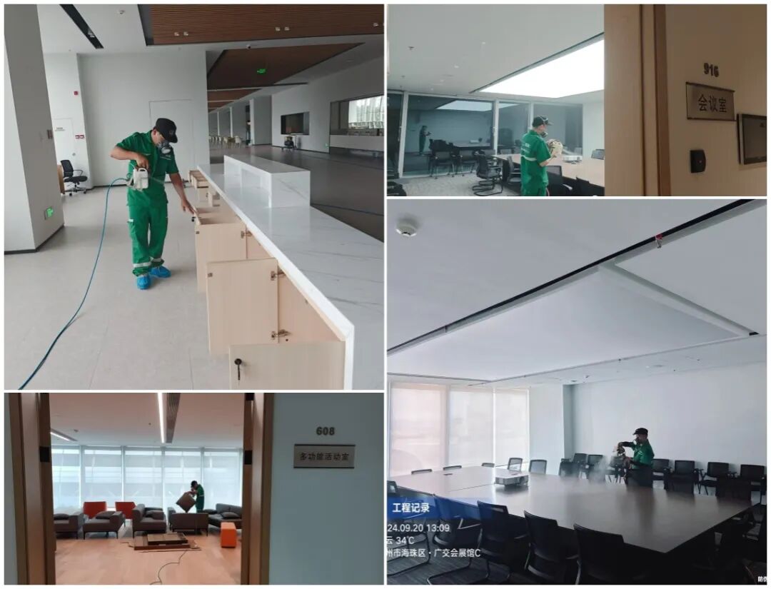 优吸环保实力呈现！【广交会大厦】除甲醛大型工程，筑就除甲醛工程新典范！