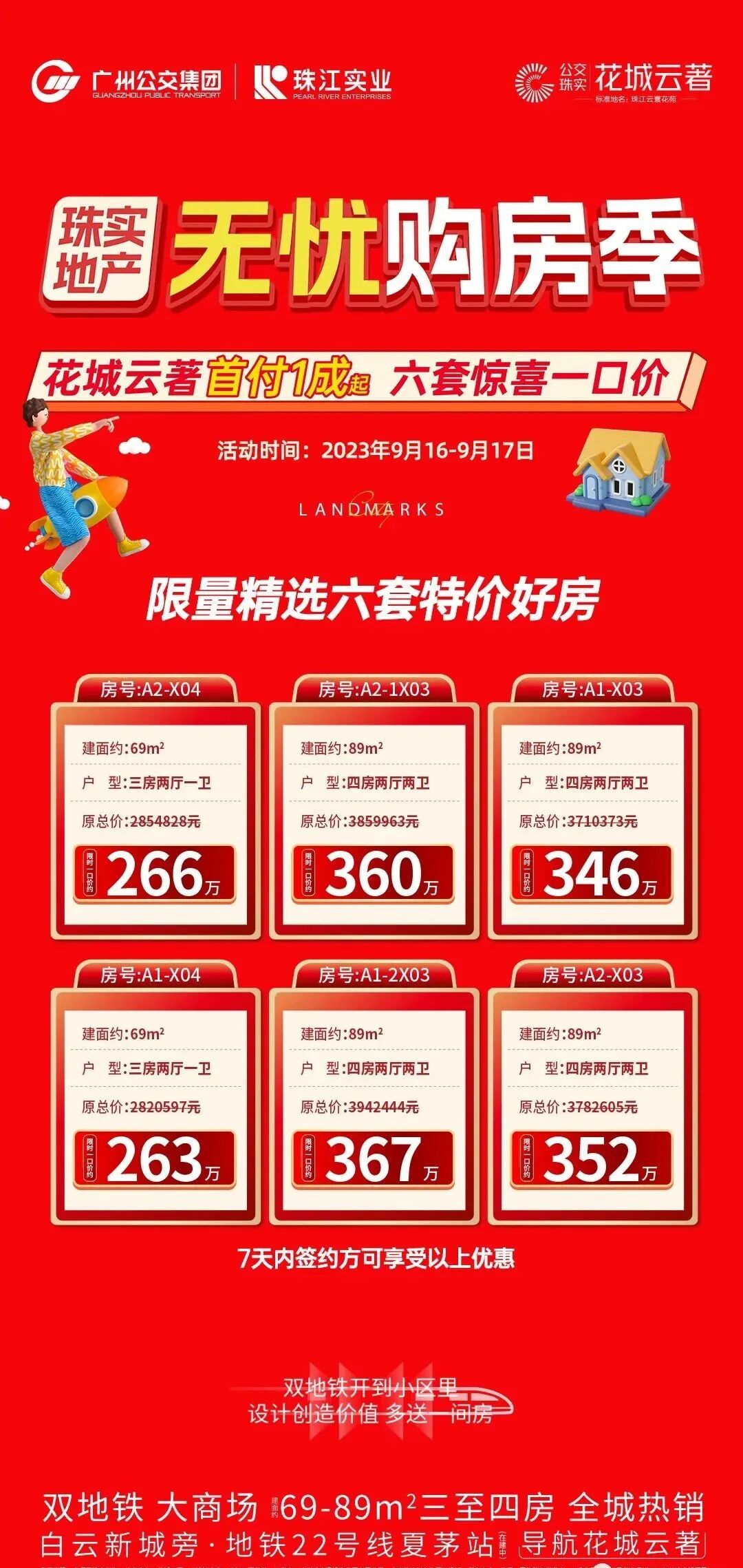 白云公交珠实花城云著推出特价房源！