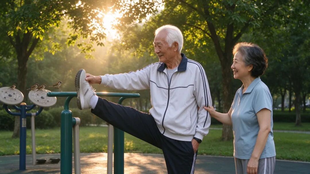 清晨的健身路径上，坚持了多年的老人，比我们更懂“日复一日”的意义