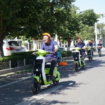 低碳出行新方式---泊里镇“华旺智行”氢能共享单车今日正式投入使用