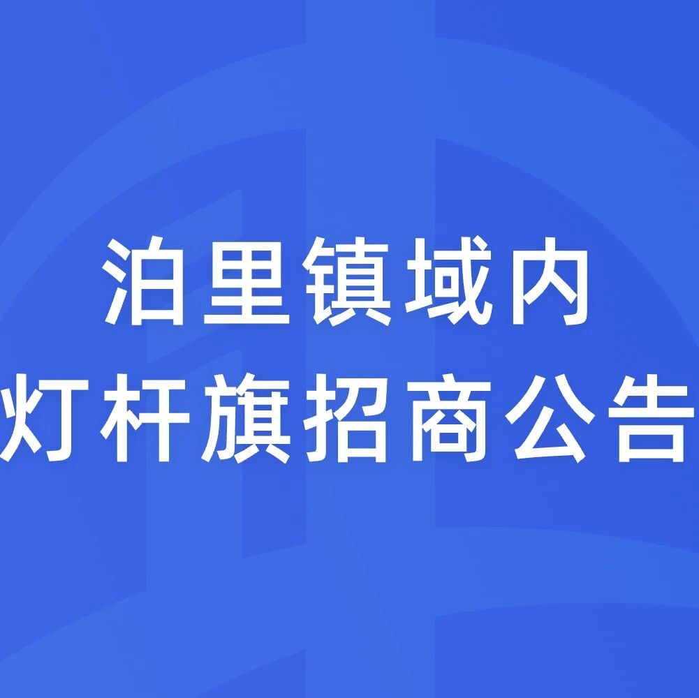 泊里镇域内灯杆旗招商公告