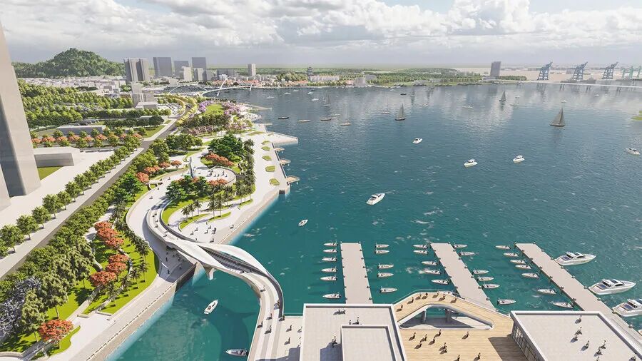 大亚湾滨海岸线整治提升工程整体效果图。