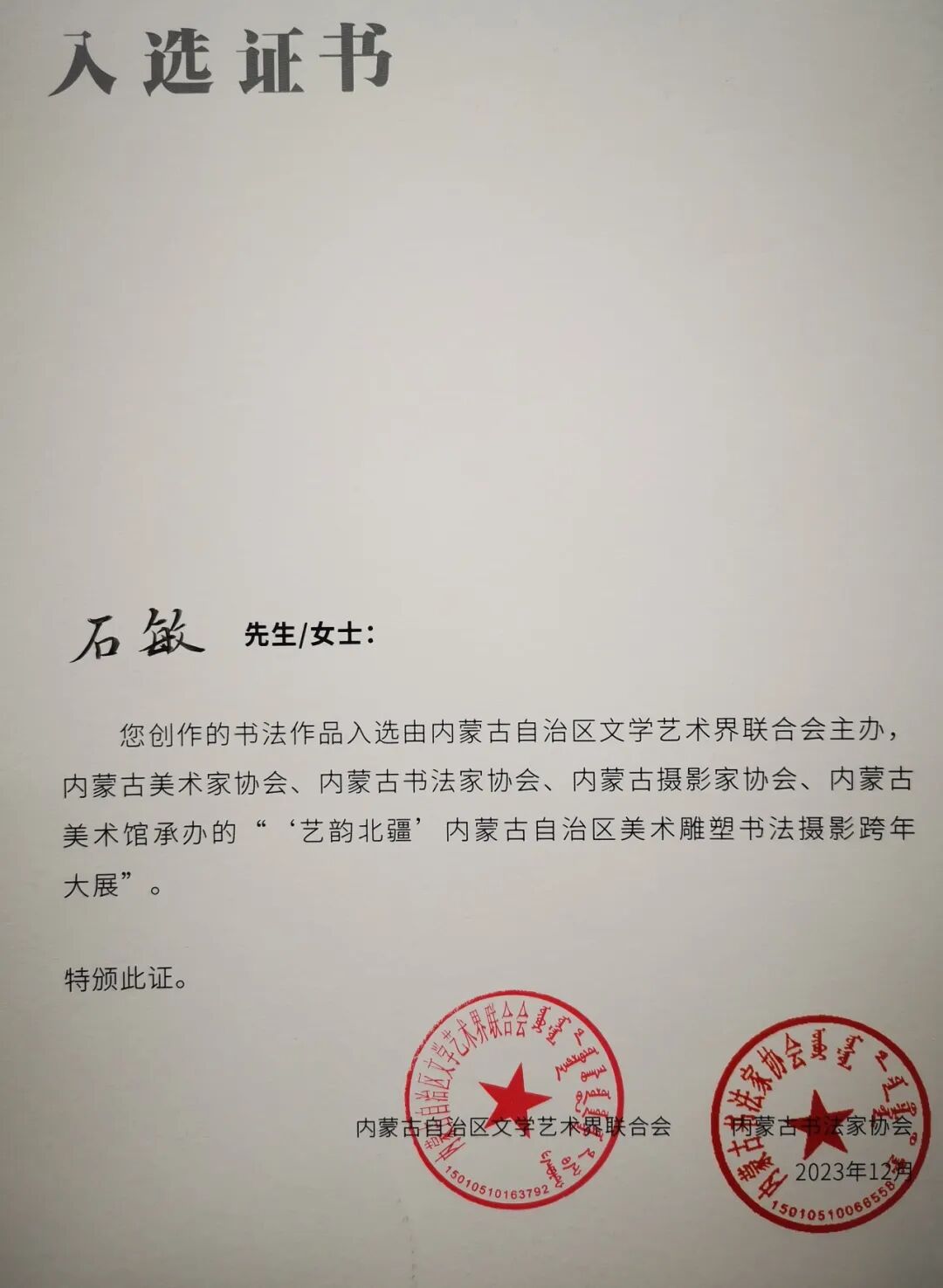 文艺名家风采丨石敏：书如其人，书为心画 第28张