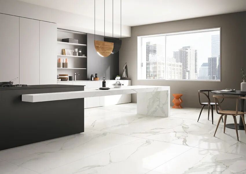 Calacatta Quartz Waterfall Countertops